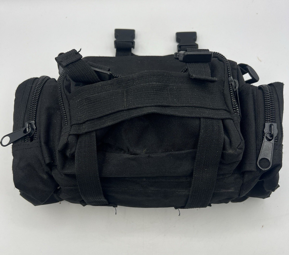 Tactical Waist Pack Utility Pouch Black Multi Pocket Gear Bag MOLLE